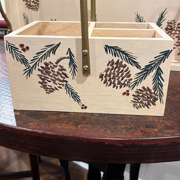 Holiday 🌲 Pine Cone serving tray and utensil server set! Brushed copper finish - Picture 6 of 11